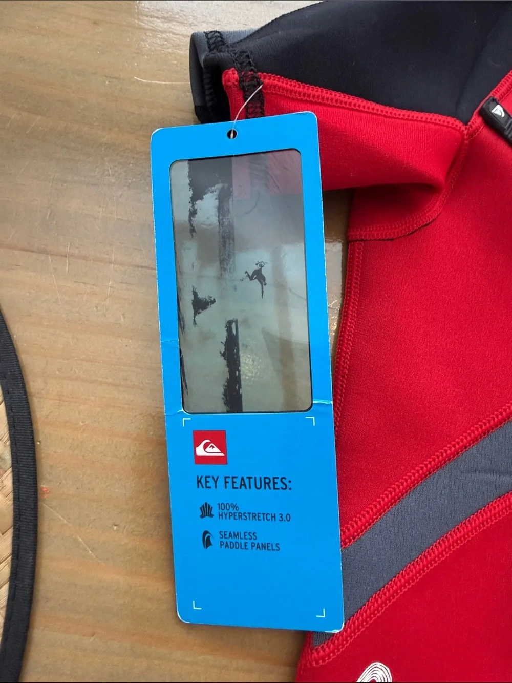 Quiksilver Red and Gray Kids Short Sleeve Swim wetsuit